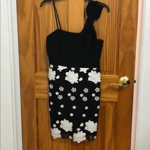 Black and white cocktail dress